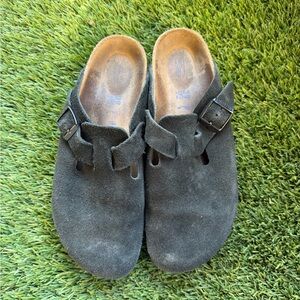 Birkenstock Black Suede Mules